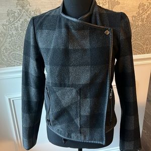 Dex Moto Charcoal and Black Plaid Jacket Size XS
